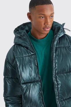 Metallic Square Quilted Puffer | BoohooMAN UK