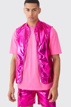 Metallic Vest And Cargo Short Set | BoohooMAN UK