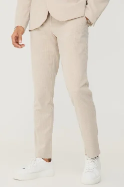 Micro Houndstooth Slim Fit Suit Trousers | BoohooMAN UK