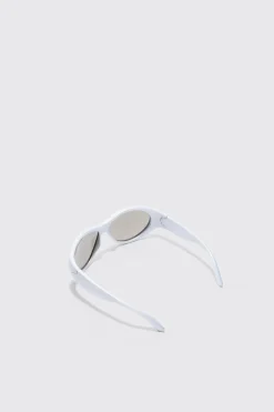 Mirror Lens Racer Sunglasses | BoohooMAN UK