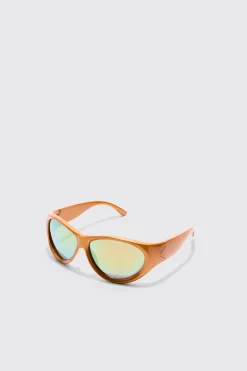 Mirror Lens Racer Sunglasses | BoohooMAN UK