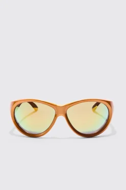 Mirror Lens Racer Sunglasses | BoohooMAN UK