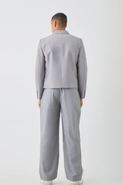 Mix & Mat Grey Suit Set | BoohooMAN UK