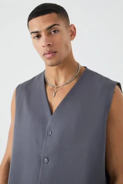 Mix & Match Boxy Tailored Waistcoat | BoohooMAN UK