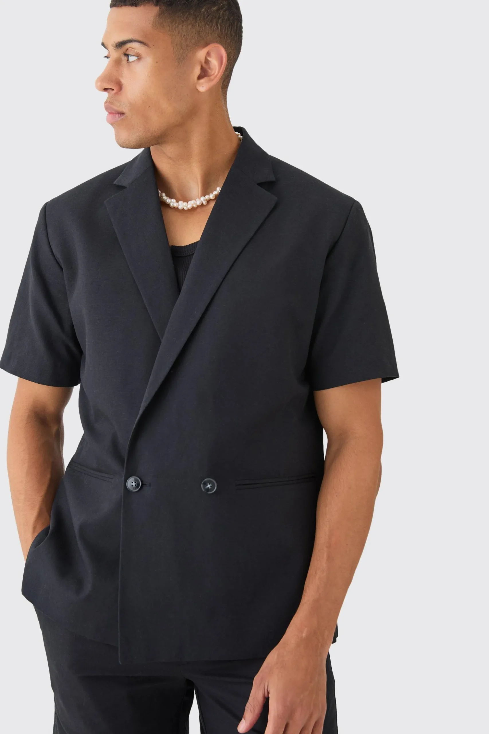 Mix & Match Linen Blend Suit Set | BoohooMAN UK