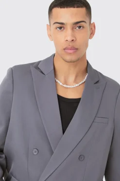 Mix & Match Oversized Double Breasted Blazer | BoohooMAN UK