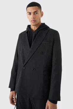 Mix & Match Super Relaxed Basic Black Blazer | BoohooMAN UK