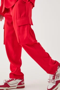 Mix & Match Tailored Cargo Trousers | BoohooMAN UK