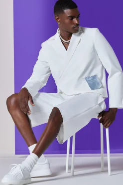 Mix & Match White Suit Set | BoohooMAN UK