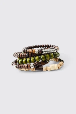 Mixed Bead Western Bracelets | BoohooMAN UK