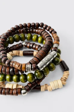 Mixed Bead Western Bracelets | BoohooMAN UK