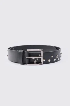 Mixed Hardware Pu Belt | BoohooMAN UK