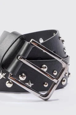 Mixed Hardware Pu Belt | BoohooMAN UK