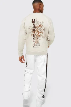 Monaco Back Print Sweatshirt | BoohooMAN UK