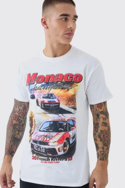 Monaco Car Graphic T-Shirt | BoohooMAN UK