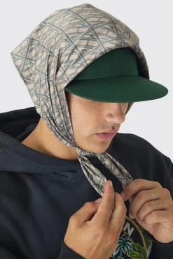 Monogram Scarf Snapback Cap | BoohooMAN UK