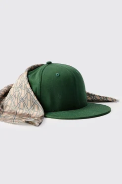 Monogram Scarf Snapback Cap | BoohooMAN UK