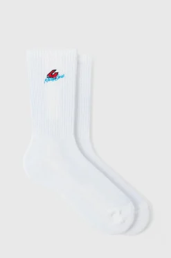 Moto 4 Racing Series Embroidered Socks | BoohooMAN UK