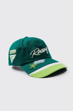 Moto Badge Washed Cap | BoohooMAN UK