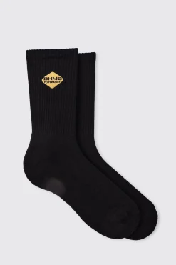 Moto BHMS Embroidered Socks | BoohooMAN UK