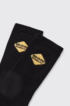 Moto BHMS Embroidered Socks | BoohooMAN UK