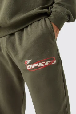 Moto Graphic Sweat Tracksuit | BoohooMAN UK