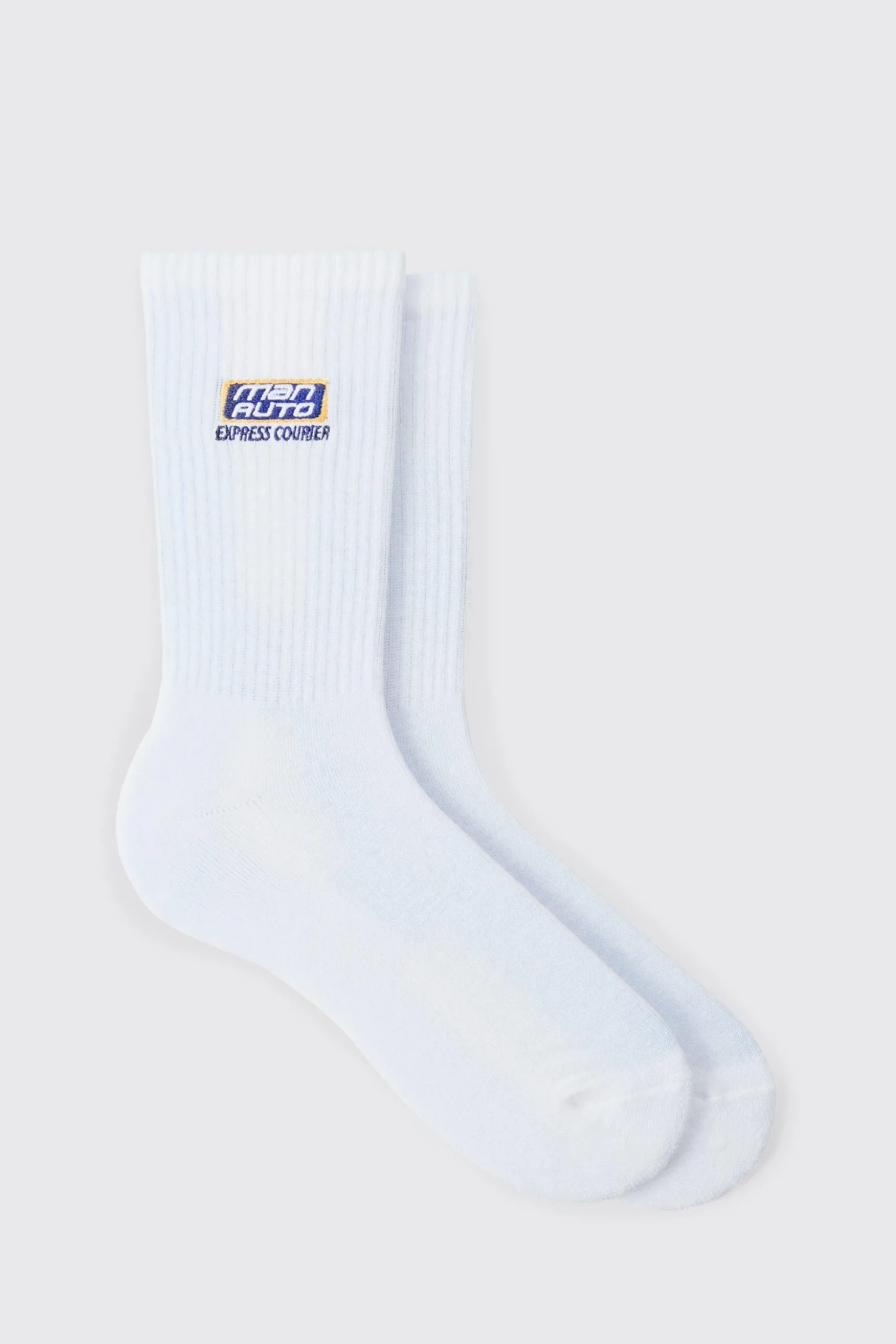 Moto Man Auto Embroidered Socks | BoohooMAN UK