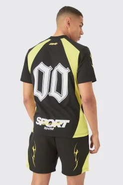 Moto Puff Print T-shirt & Short Set | BoohooMAN UK
