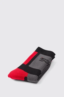 Moto Racing Colour Block Socks | BoohooMAN UK