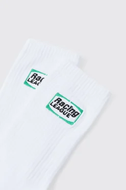 Moto Racing League Embroidered Socks | BoohooMAN UK