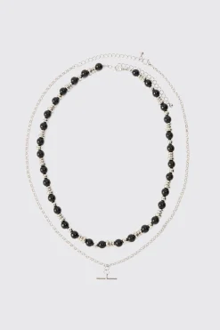 Multi Layer Metal Necklace | BoohooMAN UK
