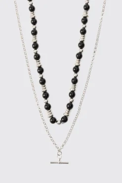 Multi Layer Metal Necklace | BoohooMAN UK