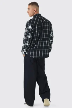 Multi Patchwork Check Shirt | BoohooMAN UK