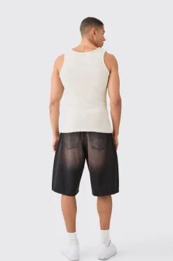 Muscle Fit Boucle Textured Knitted Vest | BoohooMAN UK