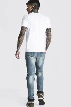 Muscle Fit Man Signature Colour Block T-shirt | BoohooMAN UK