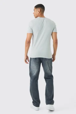 Muscle Fit Ofcl Star Print T-Shirt | BoohooMAN UK