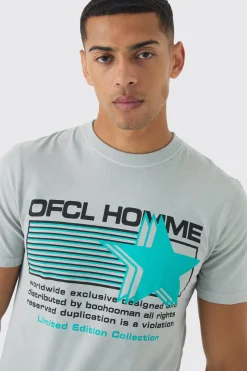Muscle Fit Ofcl Star Print T-Shirt | BoohooMAN UK