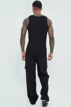Muscle Fit Ribbed Vest | BoohooMAN UK