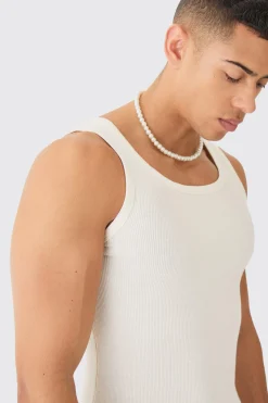 Muscle Fit Ribbed Vest | BoohooMAN UK