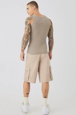 Muscle Fit Ribbed Vest | BoohooMAN UK