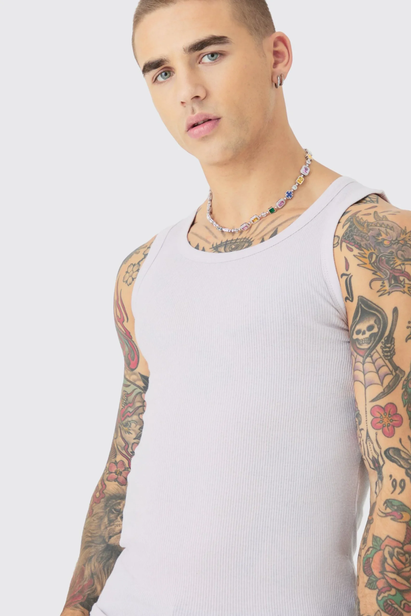 Muscle Fit Ribbed Vest | BoohooMAN UK