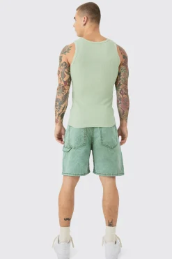 Muscle Fit Ribbed Vest | BoohooMAN UK