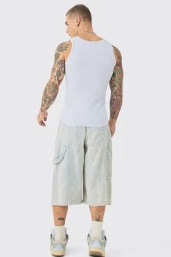 Muscle Fit Ribbed Vest | BoohooMAN UK