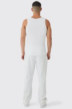 Muscle Fit Ribbed Vest | BoohooMAN UK