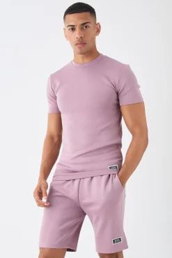 Muscle Fit Scuba T-shirt & Short Set | BoohooMAN UK
