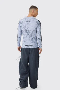Muscle Motorsport BHM Printed Long Sleeve Top | BoohooMAN UK