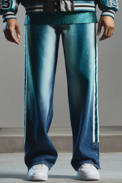Nfl Eagles Baggy Rigid Popper Hem Tinted Jeans | BoohooMAN UK