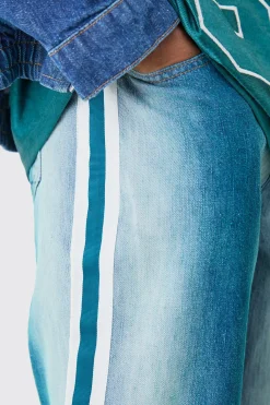 Nfl Eagles Baggy Rigid Popper Hem Tinted Jeans | BoohooMAN UK