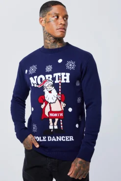 North Pole Dancer Christmas Jumper | BoohooMAN UK