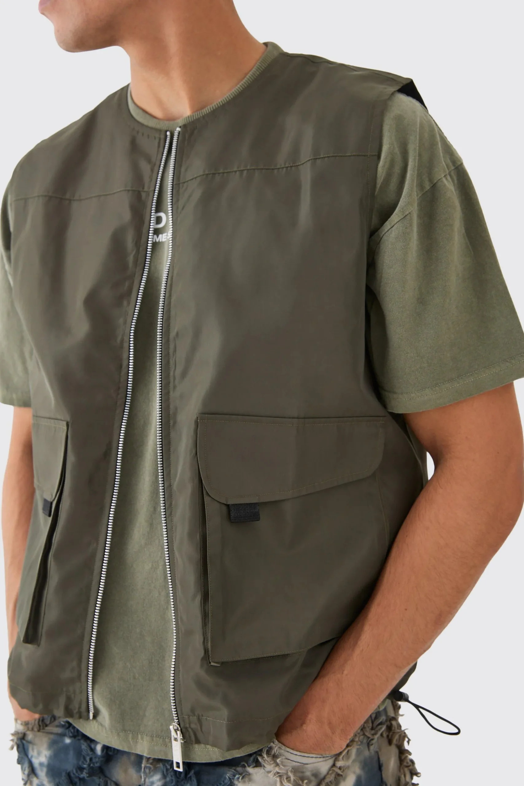 Nylon Utility Vest | BoohooMAN UK